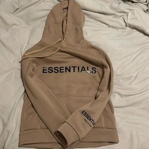 Fear of God essentials hoodie in camel size L